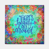 かわいらしフローラおもしろい美しいすべてのまわりに吸光度 マグネット (正面)