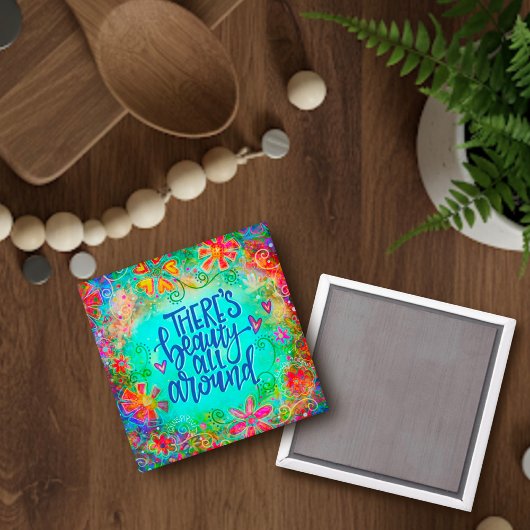 かわいらしフローラおもしろい美しいすべてのまわりに吸光度 マグネット