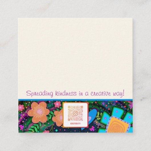 かわいらしフローラお得前この親切カード スクエア名刺 (裏面)