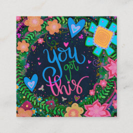 かわいらしフローラお得前この親切カード スクエア名刺