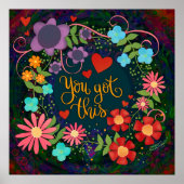 かわいらしフローラお得前のハート ポスター (正面)