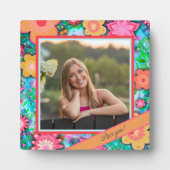 かわいらしフローラお洒落写真メカスタマイズッセージ フォトプラーク (正面)