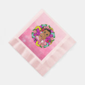 かわいらしフローラお洒落女子の赤ちゃんシャワー民族系 縁ありランチョンナプキン (角)