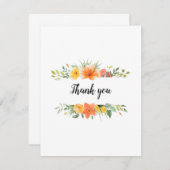 かわいらしフローラお礼またはフラットカード空白の サンキューカード (正面/裏面)