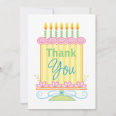 かわいらしフローラお誕生日ケーキ サンキューカード (正面)