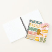 かわいらしフローラとテーパターン（の模様が）あるプのコラージュガーリード ノートブック (内部)