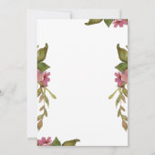 かわいらしフローラと緑の結婚写真 セーブザデート (裏面)