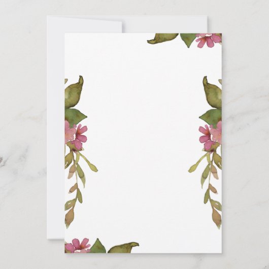 かわいらしフローラと緑の結婚写真 セーブザデート (裏面)