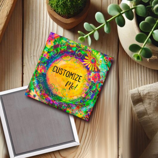 かわいらしフローラのインスピレーションのカスタマイズ可能な名前おもしろい マグネット