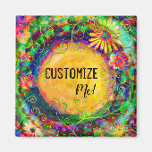 かわいらしフローラのインスピレーションのカスタマイズ可能な名前おもしろい マグネット (正面)