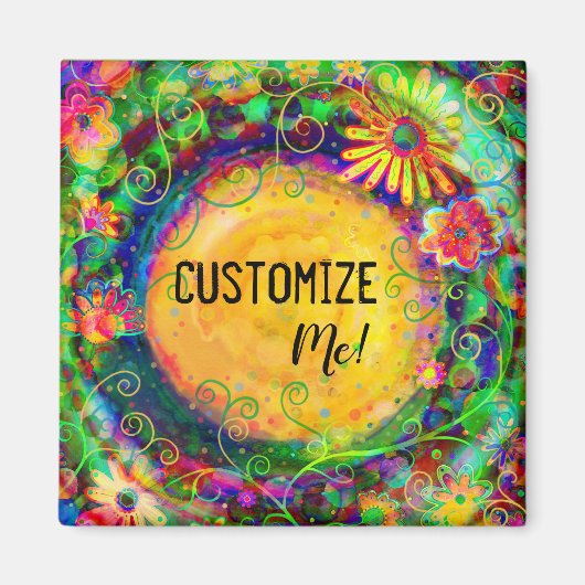 かわいらしフローラのインスピレーションのカスタマイズ可能な名前おもしろい マグネット (正面)