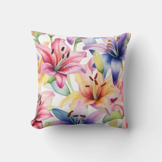 かわいらしフローラの装飾的な目を引く クッション (正面)