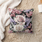 かわいらしフローラの装飾的な目を引く クッション (ブランケット)