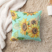 かわいらしフローラの装飾的な目を引く クッション (ブランケット)