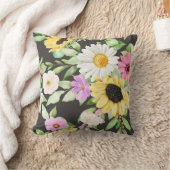 かわいらしフローラの装飾的な目を引く クッション (ブランケット)