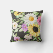 かわいらしフローラの装飾的な目を引く クッション (裏面)