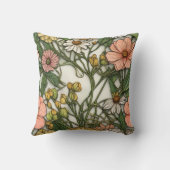 かわいらしフローラの装飾的な目を引く クッション (裏面)
