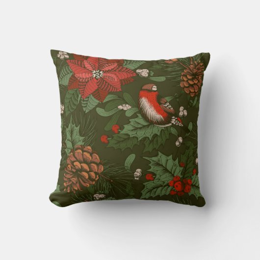 かわいらしフローラの装飾的な目を引く クッション (正面)