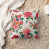 かわいらしフローラの装飾的な目を引く クッション (ブランケット)