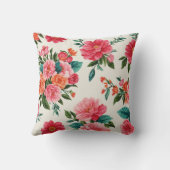 かわいらしフローラの装飾的な目を引く クッション (裏面)