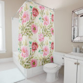 かわいらしフローラの装飾的な目を引く シャワーカーテン (インサイチュ)