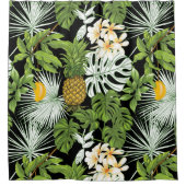 かわいらしフローラの装飾的な目を引く シャワーカーテン (正面)