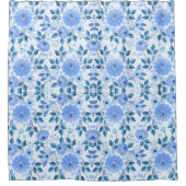 かわいらしフローラの装飾的な目を引く シャワーカーテン (正面)