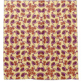 かわいらしフローラの装飾的な目を引く シャワーカーテン (正面)