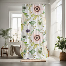 かわいらしフローラの装飾的な目を引く シャワーカーテン