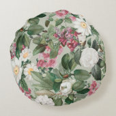 かわいらしフローラの装飾的な目を引く ラウンドクッション (裏面)