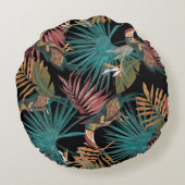 かわいらしフローラの装飾的な目を引く ラウンドクッション (裏面)