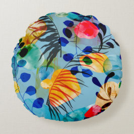 かわいらしフローラの装飾的な目を引く ラウンドクッション
