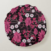 かわいらしフローラの装飾的な目を引く ラウンドクッション (裏面)