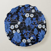 かわいらしフローラの装飾的な目を引く ラウンドクッション (裏面)