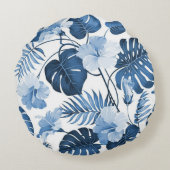 かわいらしフローラの装飾的な目を引く ラウンドクッション (裏面)