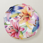 かわいらしフローラの装飾的な目を引く ラウンドクッション (裏面)