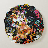 かわいらしフローラの装飾的な目を引く ラウンドクッション (裏面)