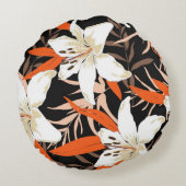 かわいらしフローラの装飾的な目を引く ラウンドクッション (裏面)