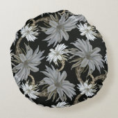 かわいらしフローラの装飾的な目を引く ラウンドクッション (裏面)