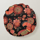 かわいらしフローラの装飾的な目を引く ラウンドクッション (裏面)