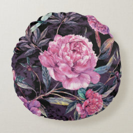 かわいらしフローラの装飾的な目を引く ラウンドクッション