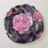 かわいらしフローラの装飾的な目を引く ラウンドクッション (裏面)