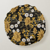 かわいらしフローラの装飾的な目を引く ラウンドクッション (裏面)