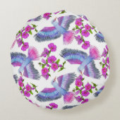 かわいらしフローラの装飾的な目を引く ラウンドクッション (裏面)