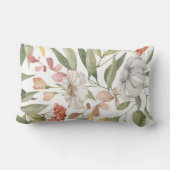 かわいらしフローラの装飾的な目を引く ランバークッション (裏面)