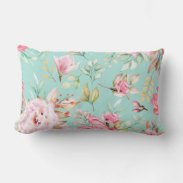 かわいらしフローラの装飾的な目を引く ランバークッション