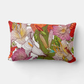 かわいらしフローラの装飾的な目を引く ランバークッション (裏面)