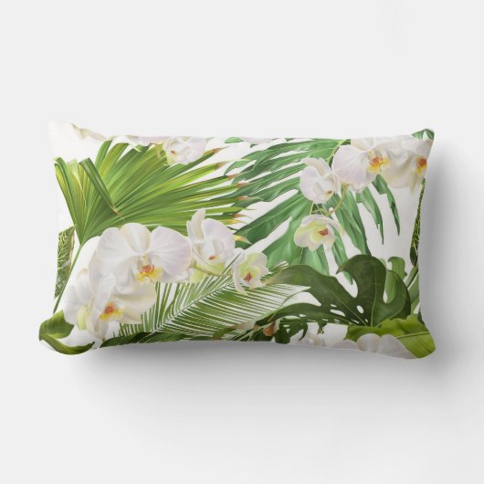 かわいらしフローラの装飾的な目を引く ランバークッション (正面)