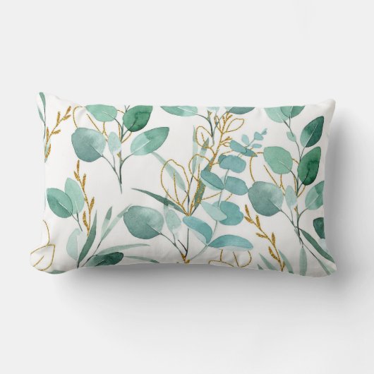 かわいらしフローラの装飾的な目を引く ランバークッション (正面)