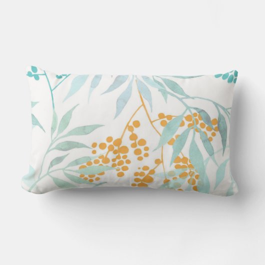 かわいらしフローラの装飾的な目を引く ランバークッション (正面)
